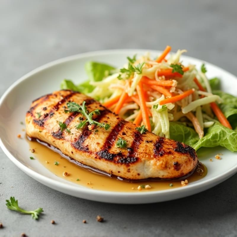 Grilled Chicken Breast with Crunchy Cabbage Slaw
