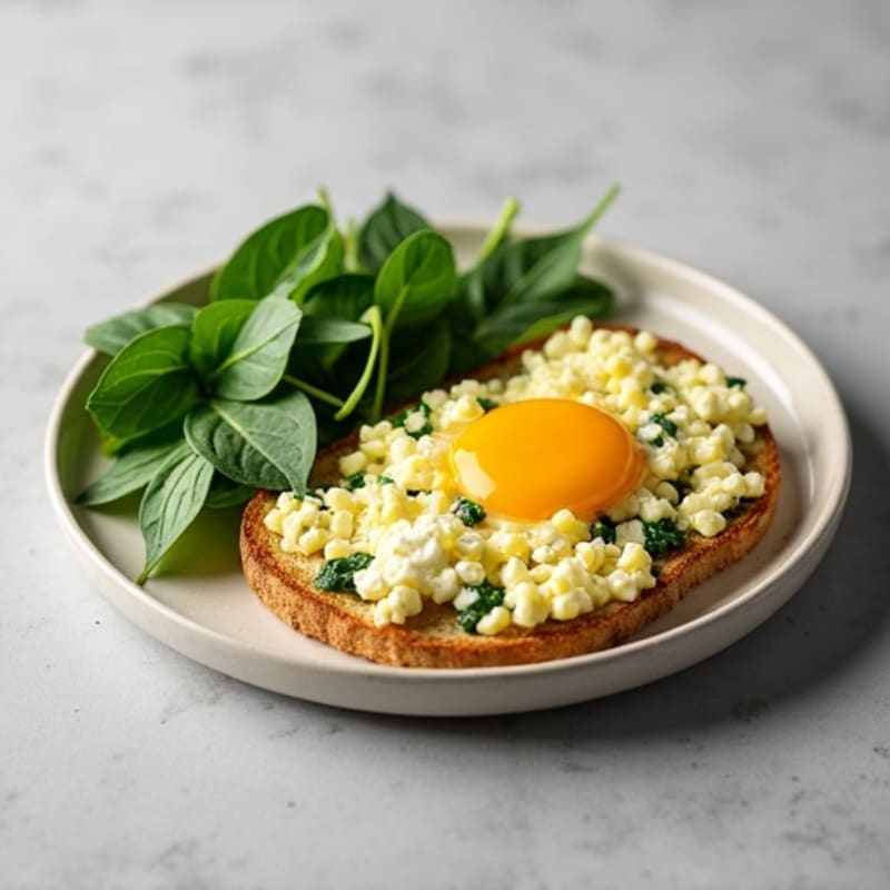 Egg White Spinach Scramble with Cottage Cheese