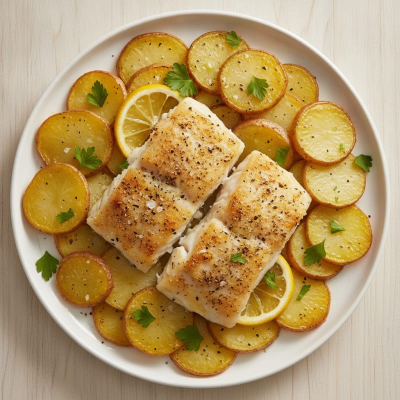 Herb-Baked Cod and Potato Medley
