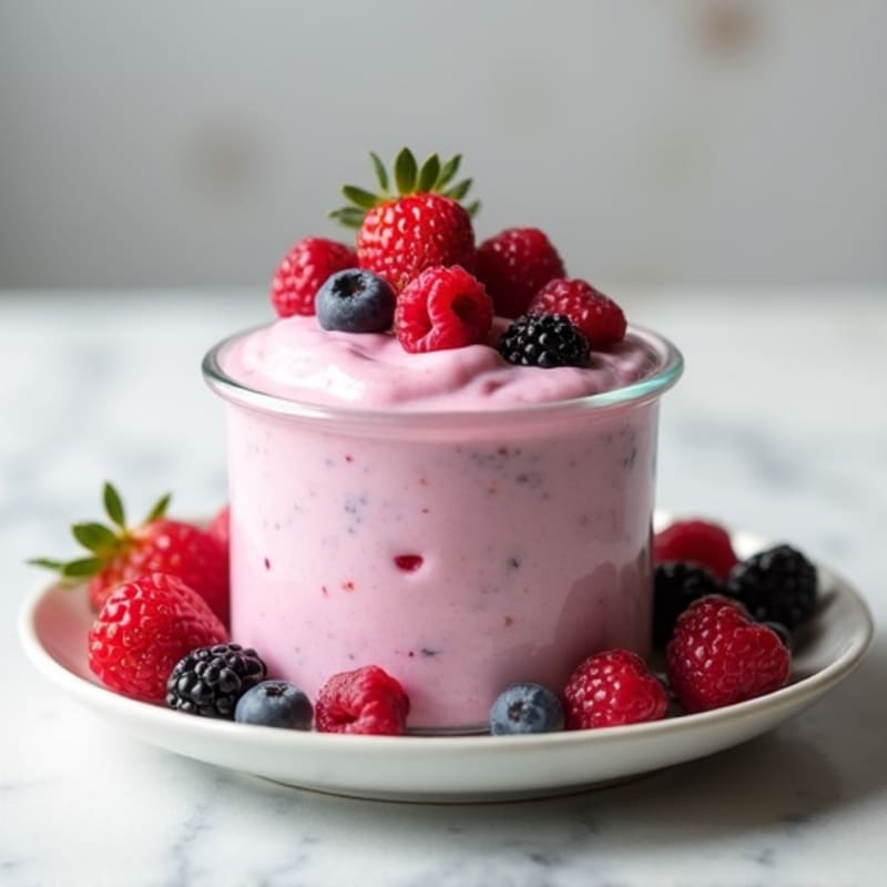 Silky Greek Yogurt Protein Mousse with Mixed Berries