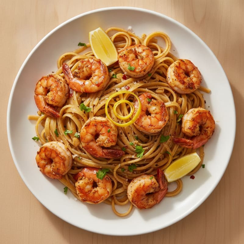 Garlic Butter Shrimp Scampi with Linguine