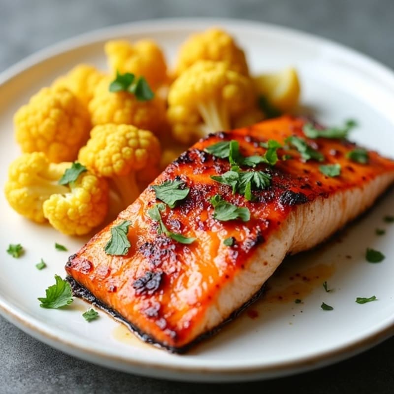 Tandoori Baked Salmon with Roasted Cauliflower
