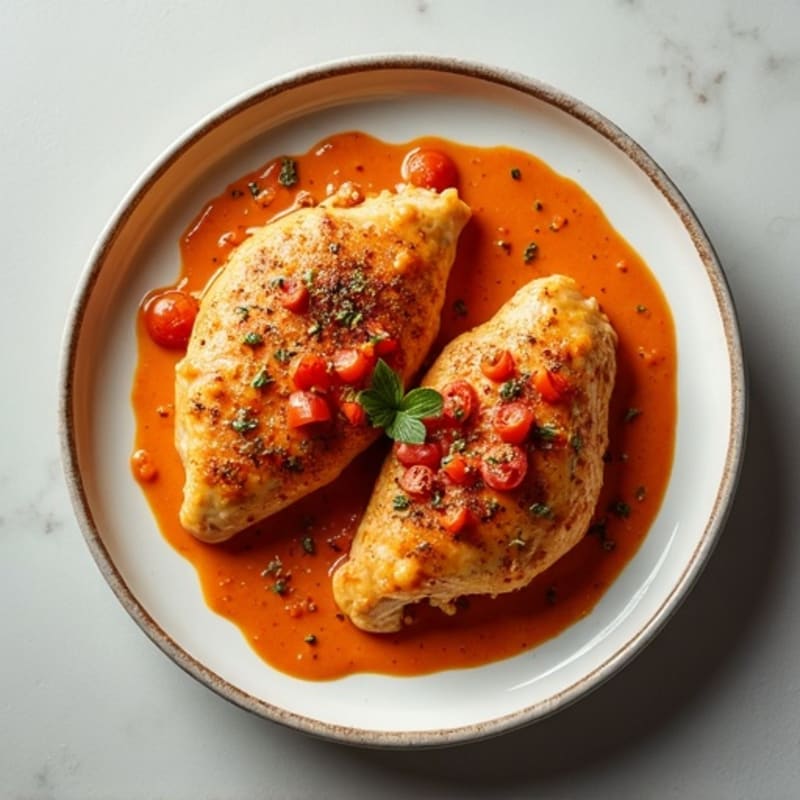 Spiced Chicken with Creamy Tomato Coconut Sauce