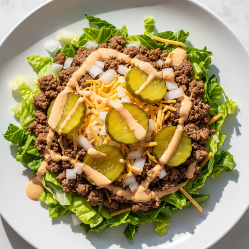 Ground Beef Big Mac Bowl