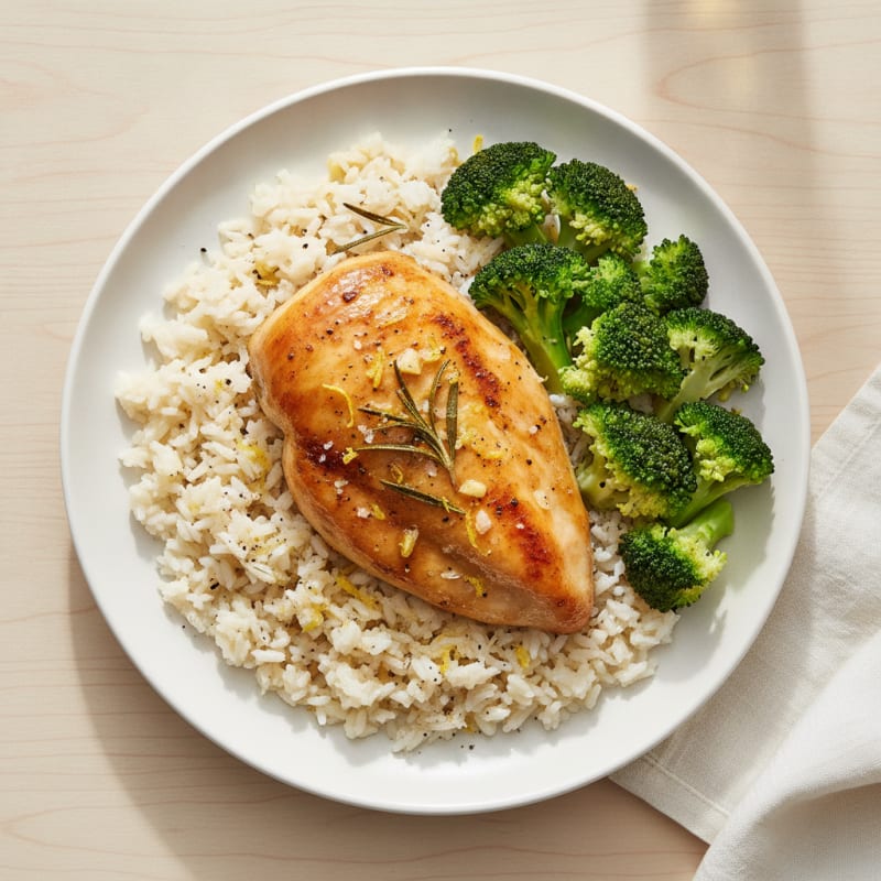Lemon Herb Roasted Chicken with Rice