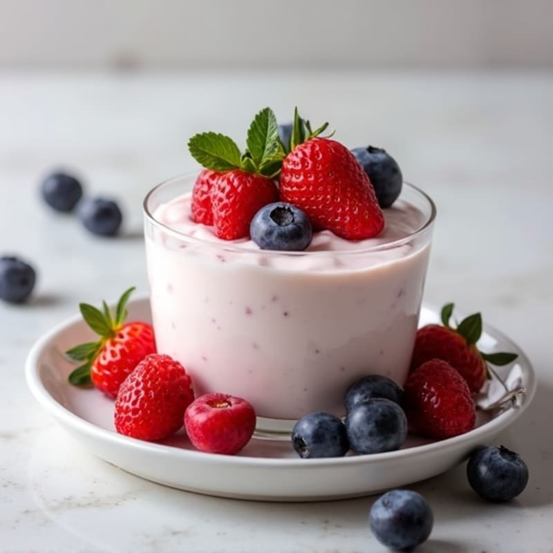 Silky Greek Yogurt Protein Mousse with Mixed Berries