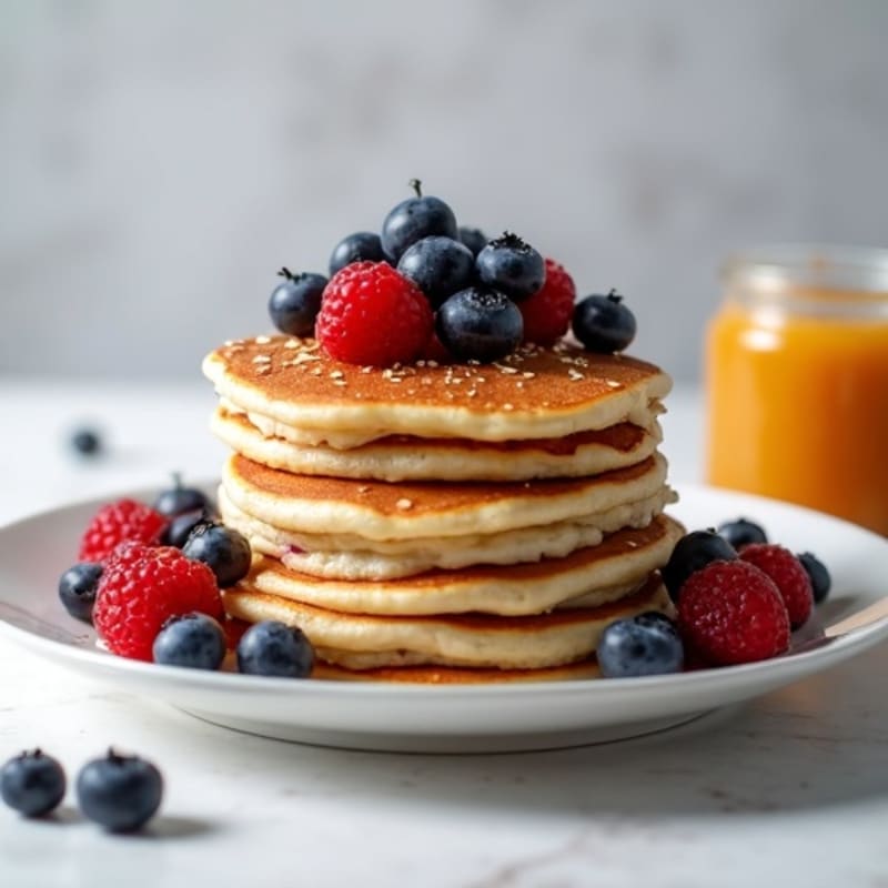 Fluffy Berry Protein Pancakes