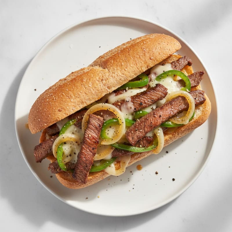 Philly Cheesesteak with Caramelized Onions
