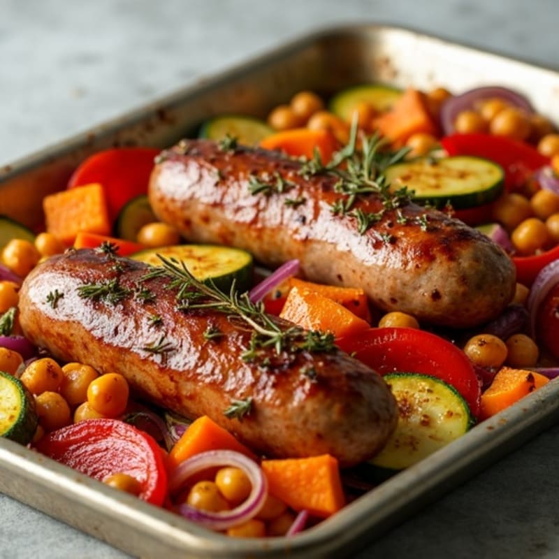 Herb-Roasted Sausage and Sweet Potato Sheet Pan Dinner