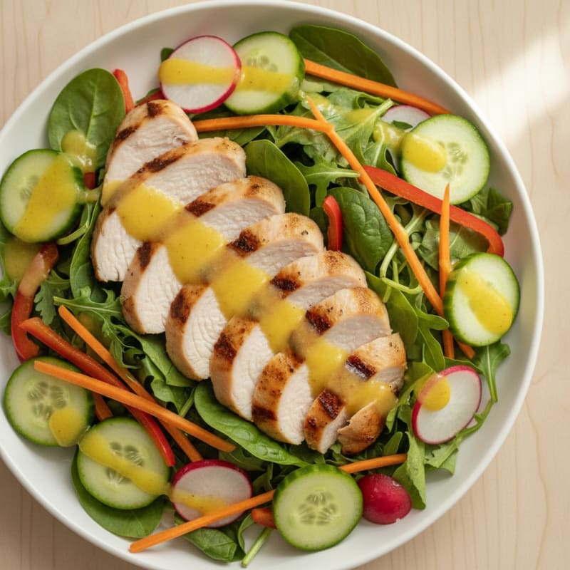 Grilled Turkey Breast Salad with Crunchy Vegetables