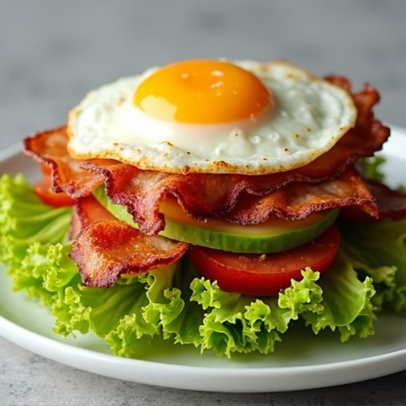 Crispy Turkey Bacon and Avocado Lettuce Stack