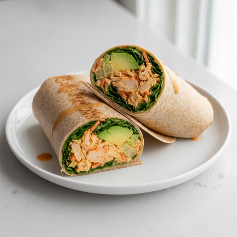 Buffalo Ranch Chicken Salad Wraps