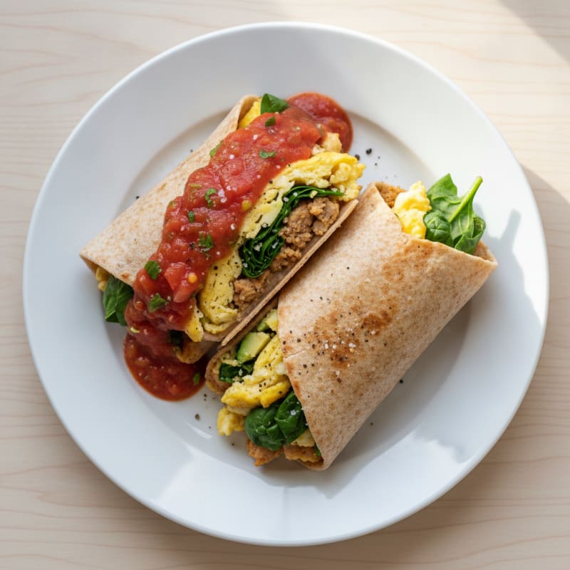 Loaded Breakfast Burrito with Salsa