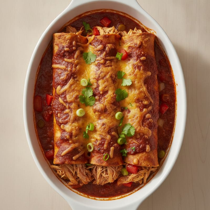 Chicken Enchiladas with Red Chili Sauce