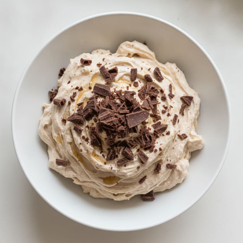 Creamy Skyr Protein Pudding with Dark Chocolate Shavings