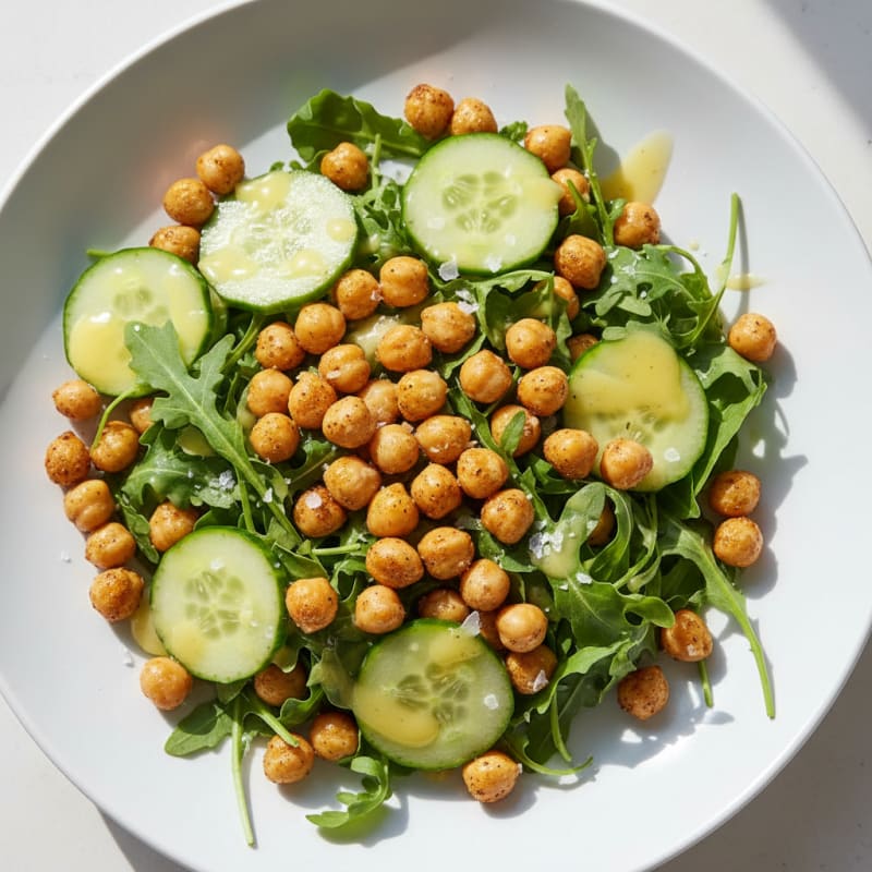Crispy Chickpea Salad with Lemon Vinaigrette