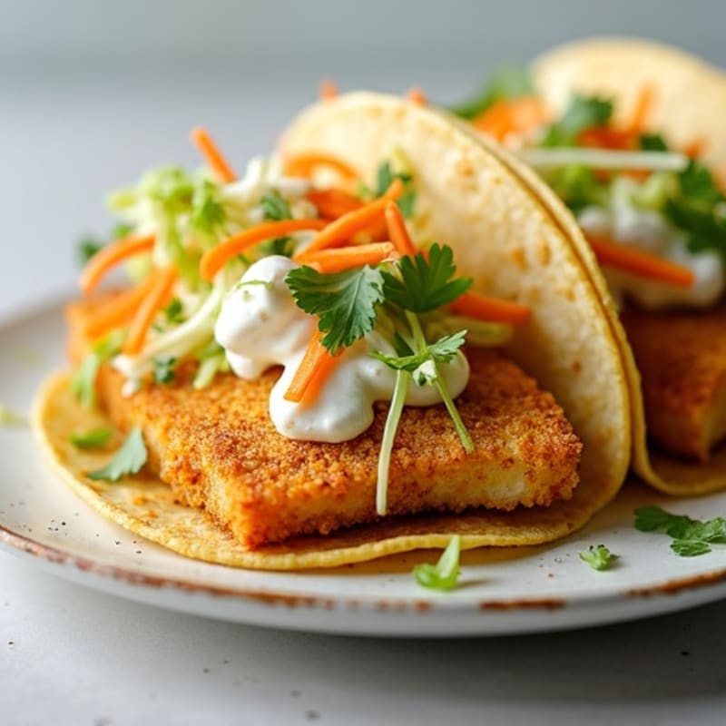 Crispy Baked Fish Tacos with Lime Slaw