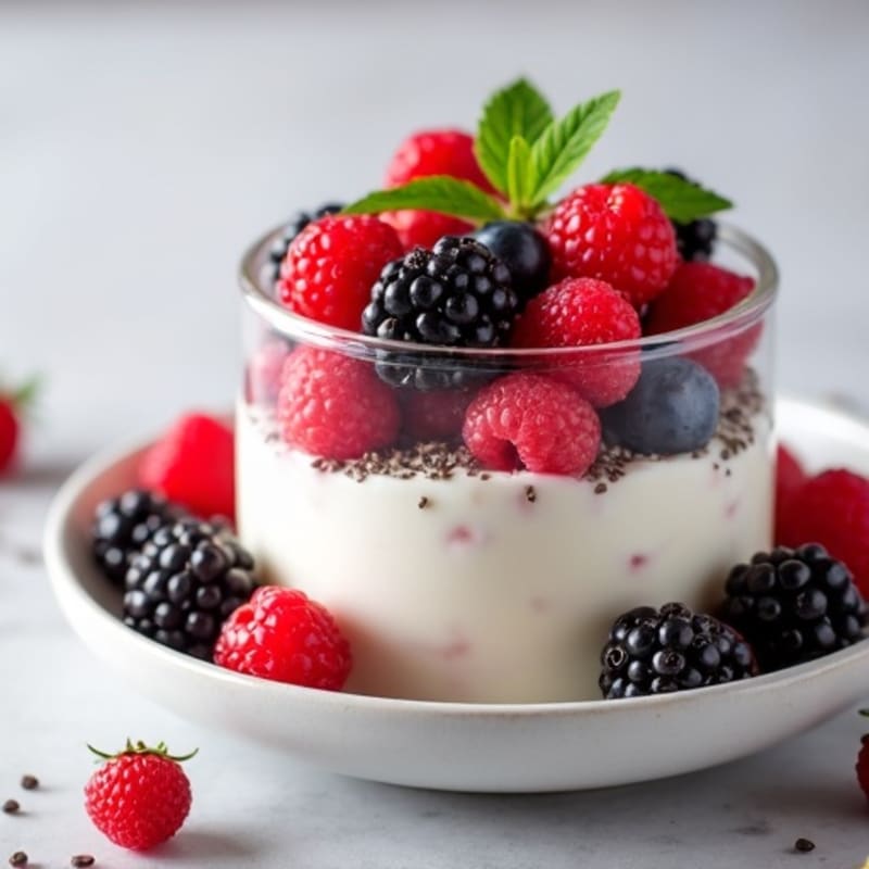 Greek Yogurt Protein Parfait with Mixed Berries