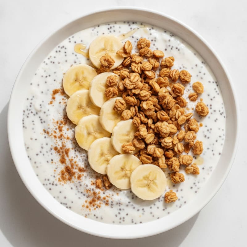 Kefir Chia Pudding with Banana Granola