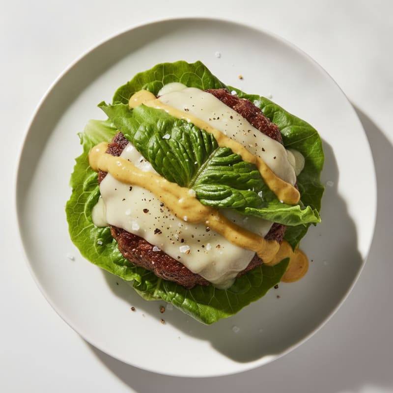 Wagyu Beef Lettuce-Wrapped Burger with Provolone