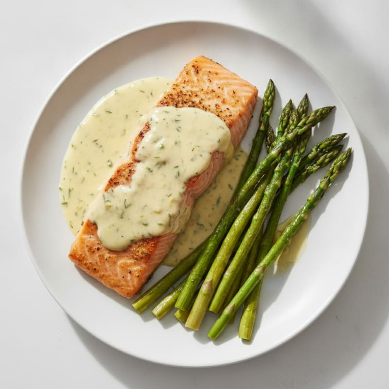 Baked Salmon with Lemon-Dill Sauce