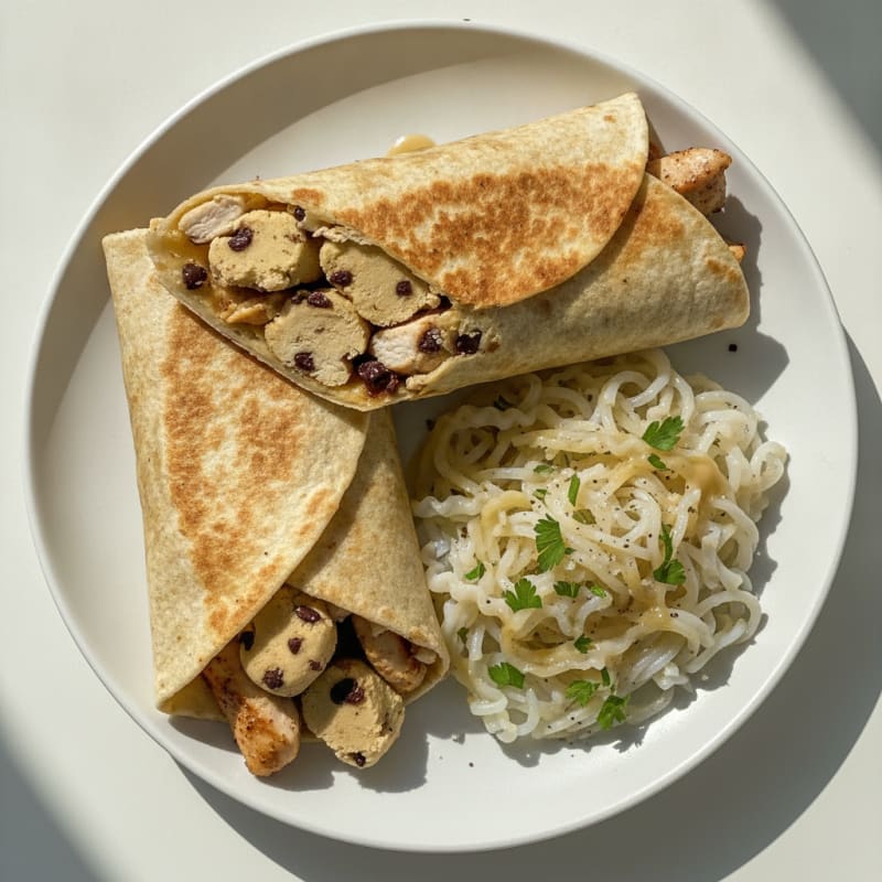 Chicken and Edible Cookie Dough Wraps