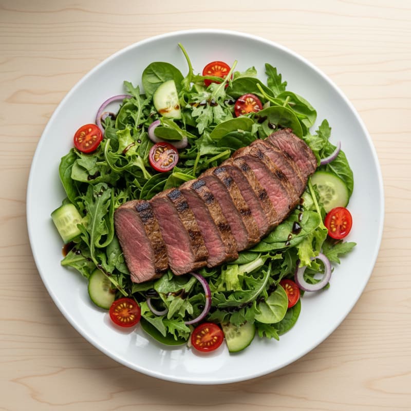 Grilled Steak Salad with Mixed Greens and Cherry Tomatoes