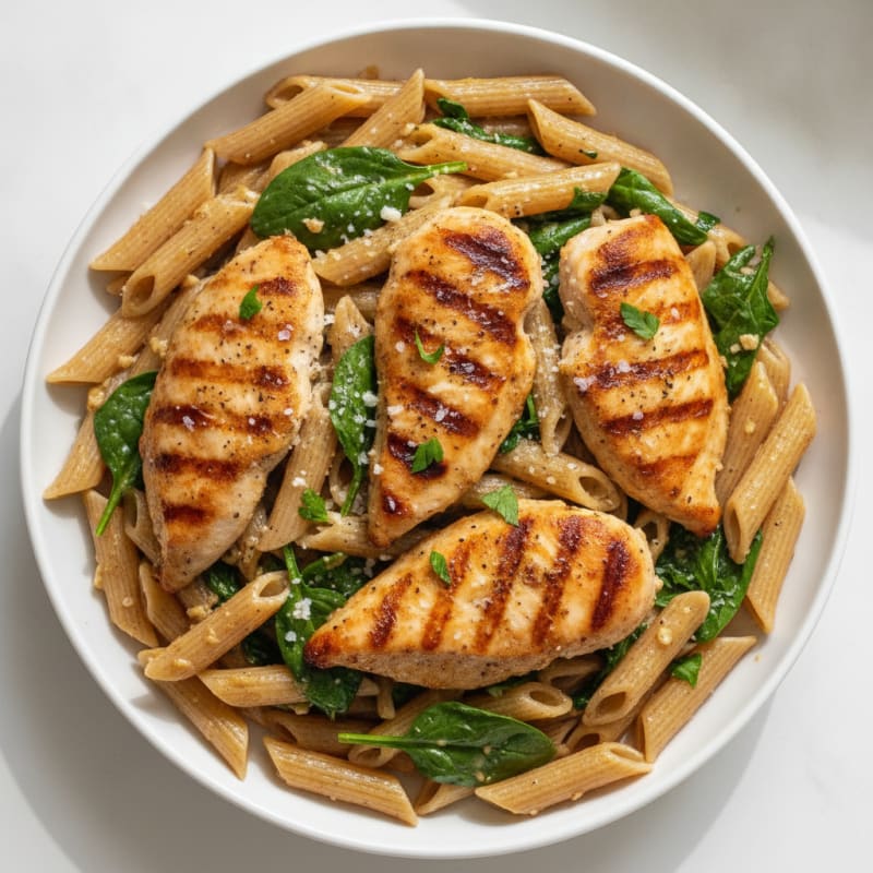 Garlic Herb Butter Pasta with Seared Chicken