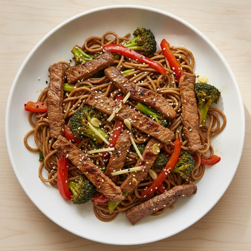Sesame Beef Stir-Fry with Noodles
