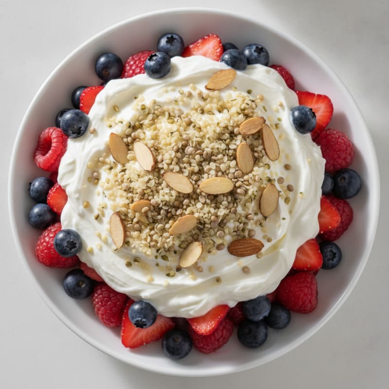 Greek Yogurt Protein Parfait with Mixed Berries
