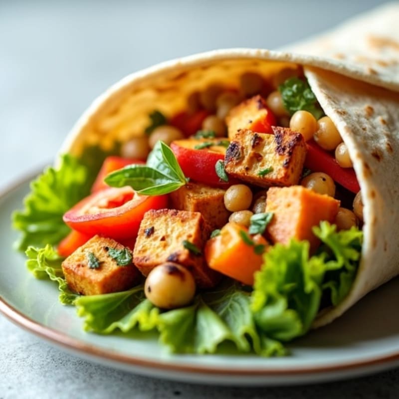 Crunchy Rainbow Veggie Wrap with Herb Cashew Spread