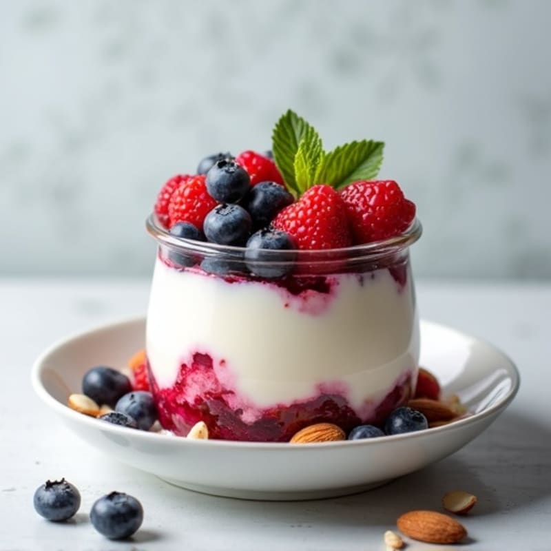 Greek Yogurt Protein Parfait with Berries and Almonds