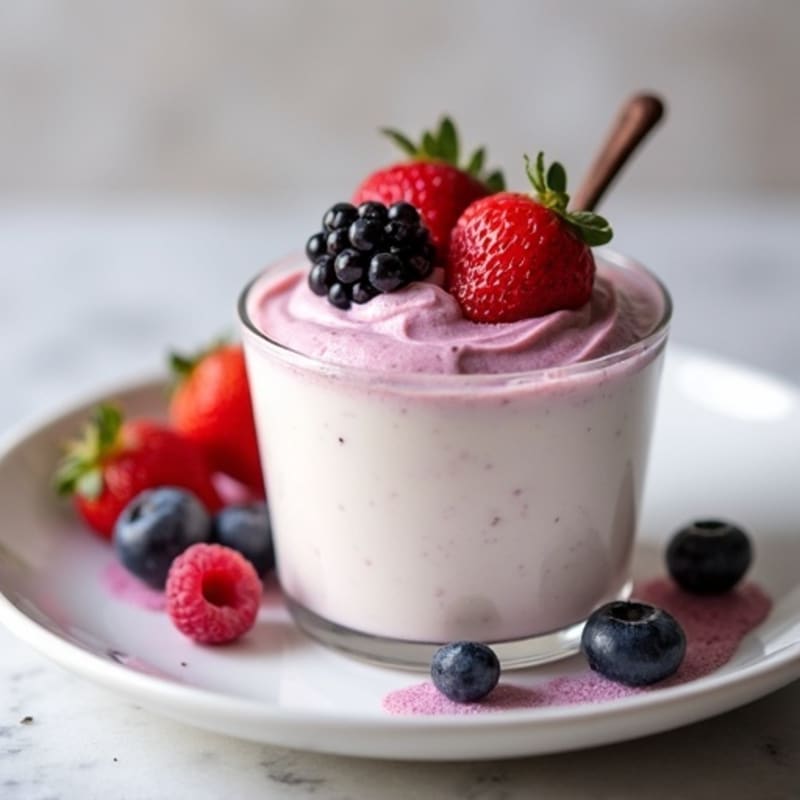 Silky Greek Yogurt Protein Mousse with Berries