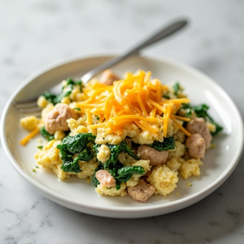 Egg White and Turkey Spinach Scramble