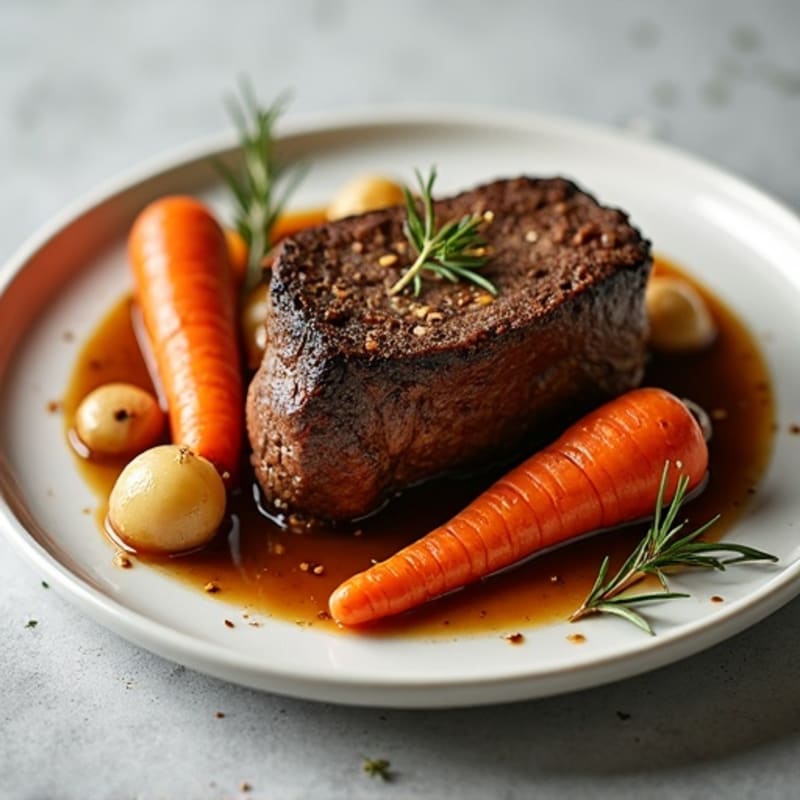 Garlic-Herb Braised Pot Roast with Root Vegetables