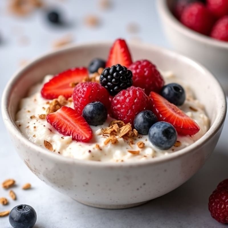 Vanilla-Berry Protein Overnight Oats