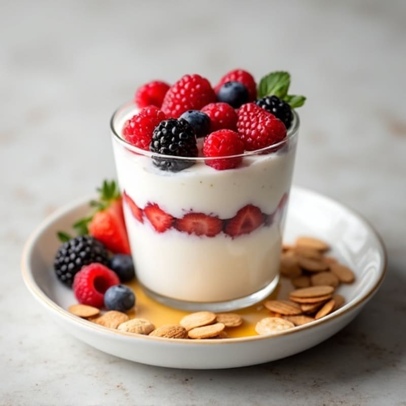 Greek Yogurt Protein Parfait with Mixed Berries