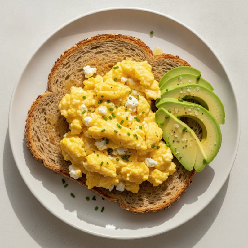 Classic Scrambled Eggs with Toast