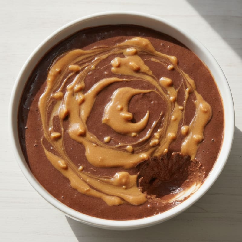Creamy Chocolate Protein Pudding with Peanut Butter Swirl