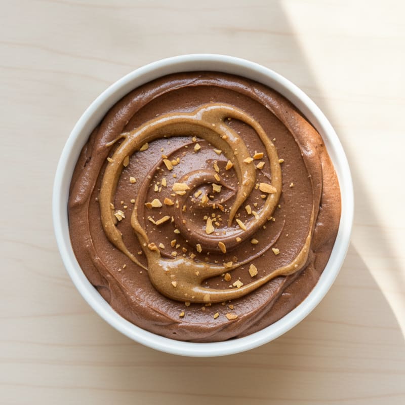 Silky Chocolate Protein Pudding with Almond Butter Swirl