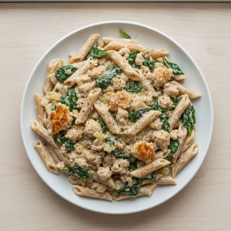 Creamy Turkey Pasta Skillet