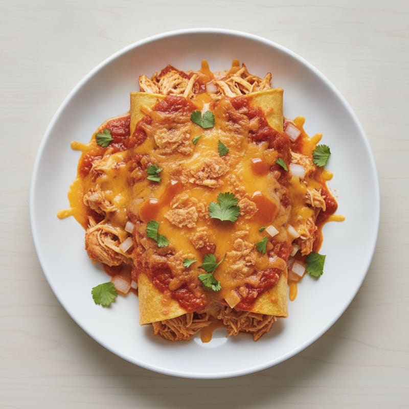 Chicken Enchiladas with Red Sauce
