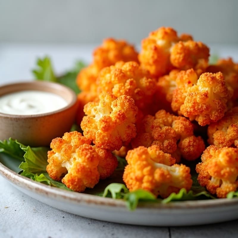 Crispy Buffalo Roasted Cauliflower Bites
