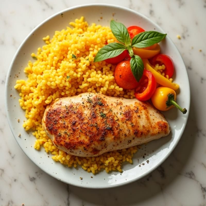 Saffron Chicken and Yellow Rice Skillet