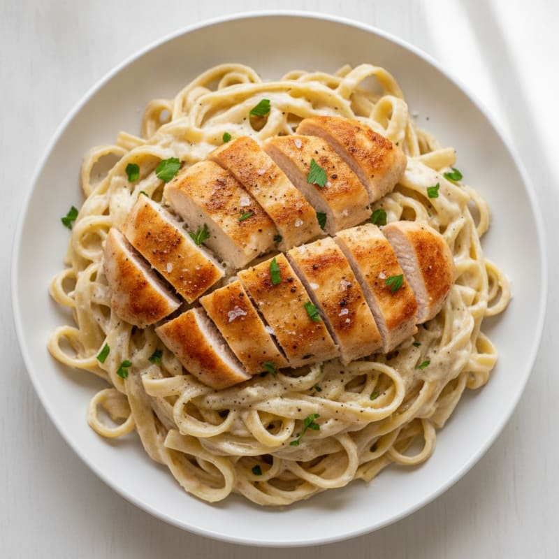 Creamy Garlic Parmesan Chicken Fettuccine