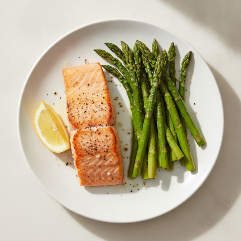Pan-Seared Salmon with Roasted Asparagus