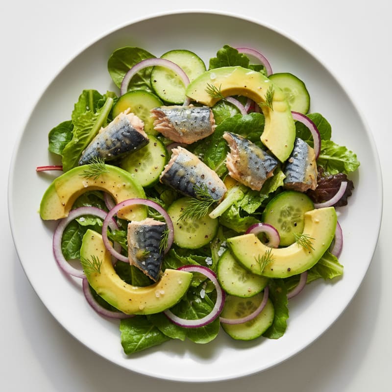 Zesty Lemon Mackerel Salad with Creamy Avocado