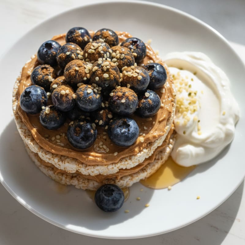 Loaded Rice Cakes with Nut Butter and Fruit