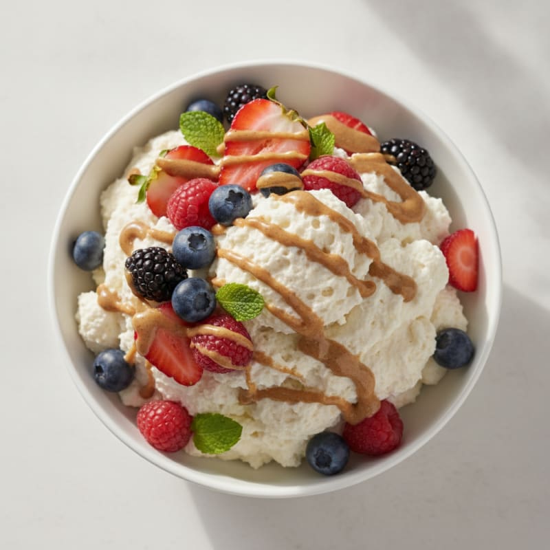 Greek Yogurt Protein Mousse with Mixed Berries
