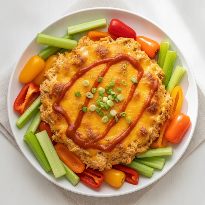 High-Protein Buffalo Chicken Dip Plate